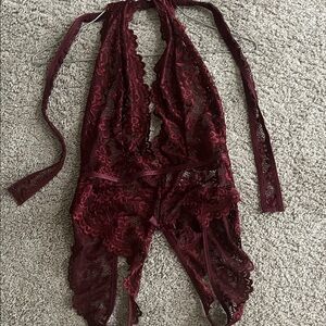 Burgundy Lace Bodysuit lingerie